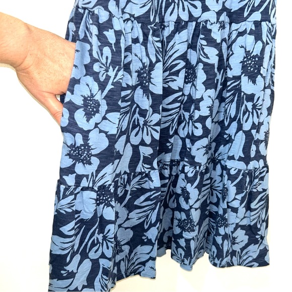 Blue Floral sleeveless Mini Dress - Picture 4 of 5